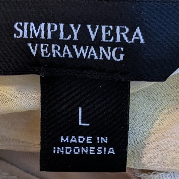 pre-owned simply Vera verawang long sleeve shirt size large, TD - Picture 3 of 3